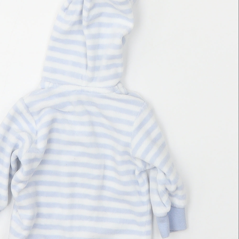 United Colors of Benetton Boys Blue Striped Full Zip Jumper Size 0-3 Months