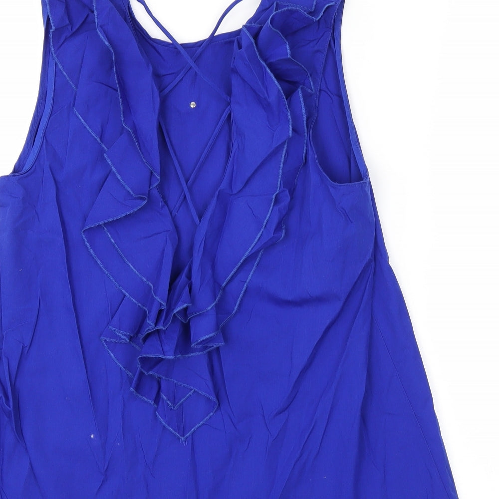 Zara Womens Blue Basic Blouse Size S