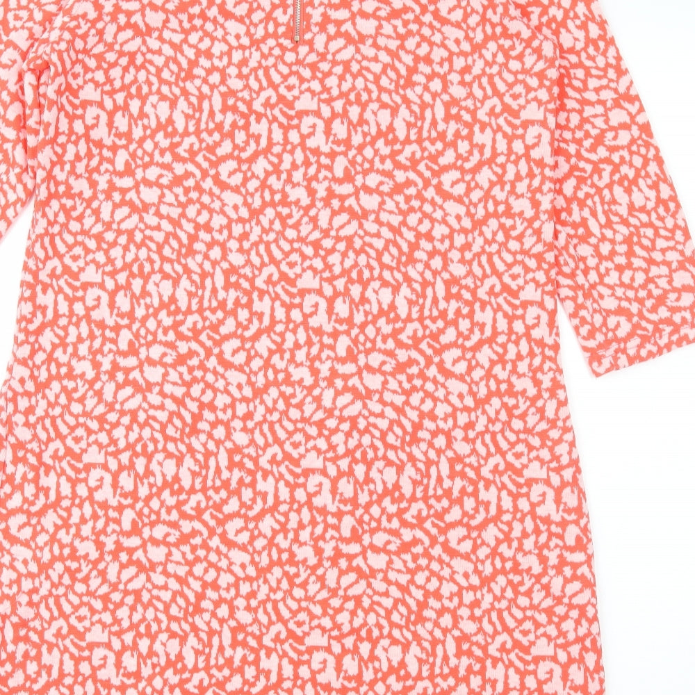 Marilyn&John Womens Orange Animal Print A-Line Size M