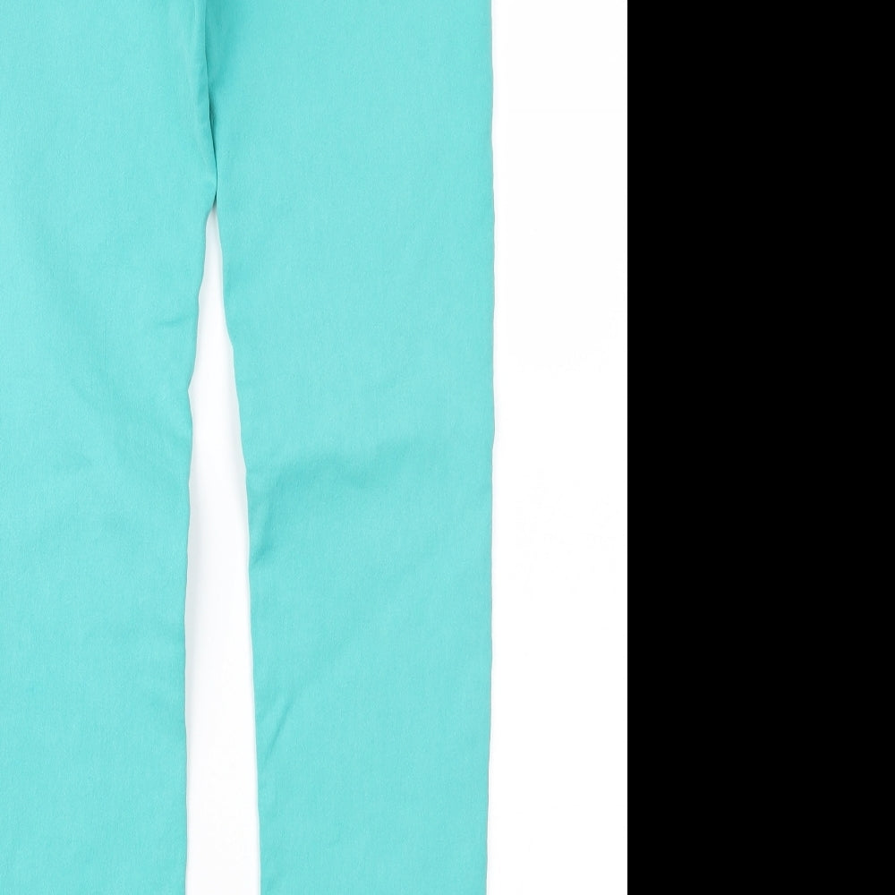 Simon Martin Womens Green Denim Straight Jeans Size 8 L31 in
