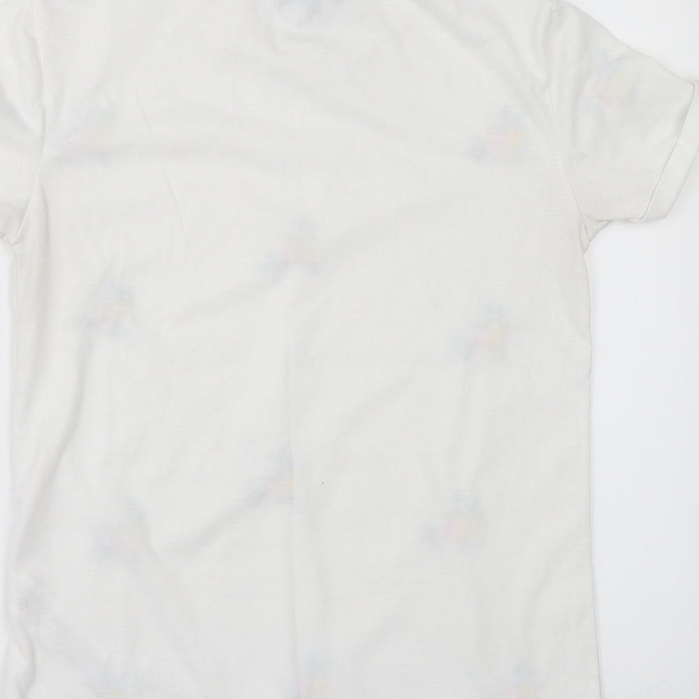 CAMEO ROSE Womens White Floral Basic T-Shirt Size 6