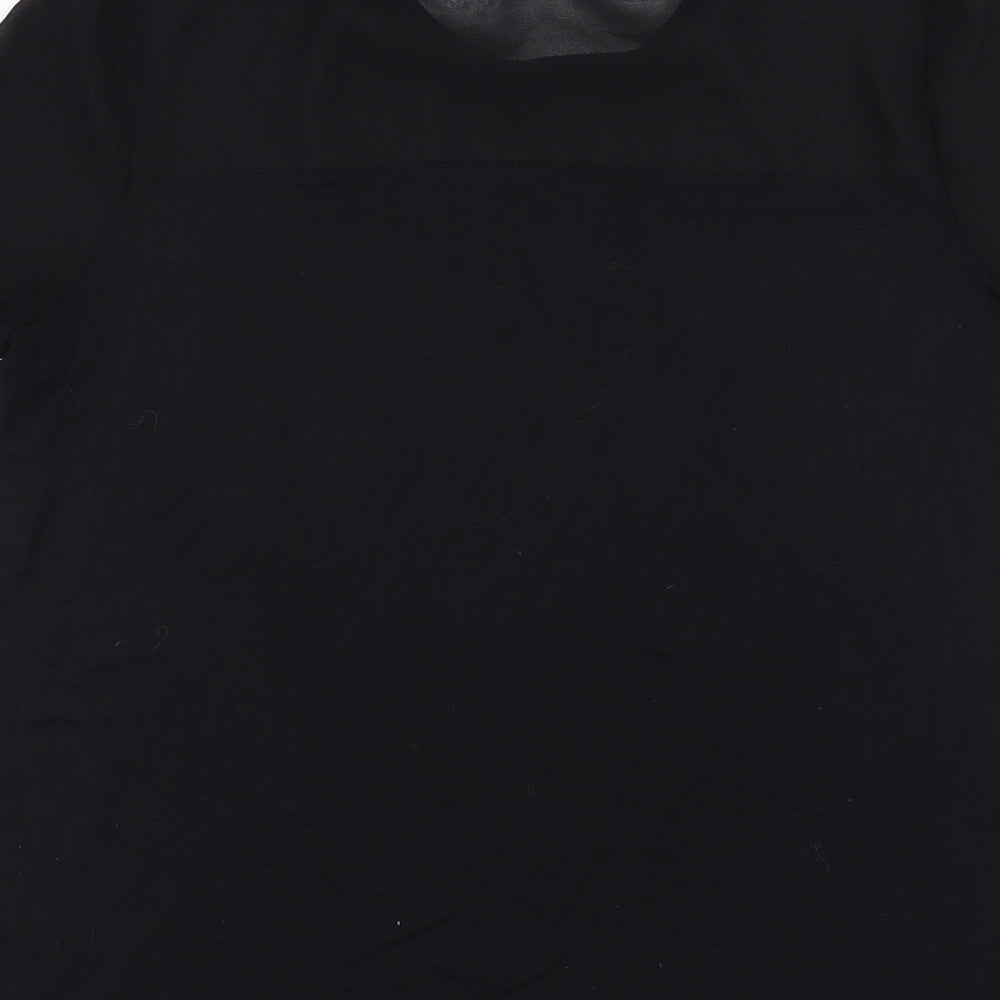 Warehouse Womens Black Basic Blouse Size 12 - sheer detail
