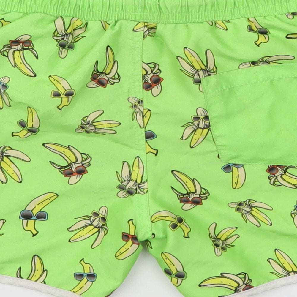 F&F Boys Green Animal Print Sweat Shorts Size 6-7 Years