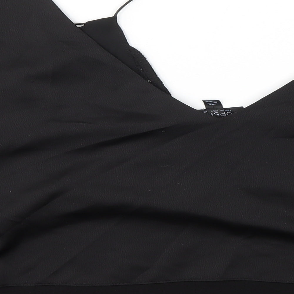 Topshop Womens Black Basic T-Shirt Size 10