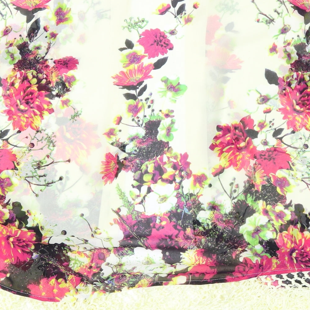 Parisian Collection Womens Multicoloured Floral Cardigan Jumper Size 8