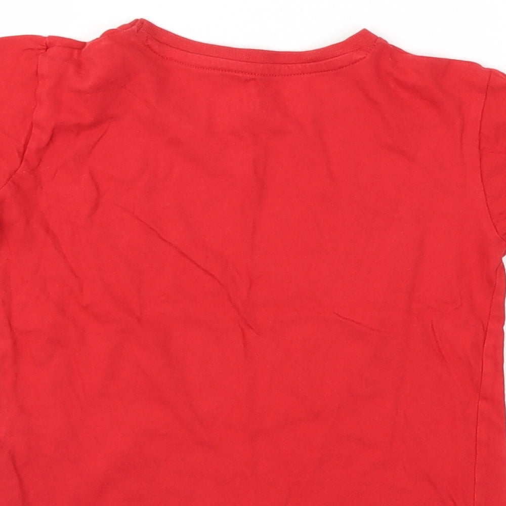 Pep &Co Boys Red Animal Print Basic T-Shirt Size 6-7 Years