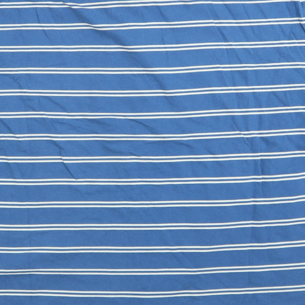 DUNNES Mens Blue Striped Polo Size L