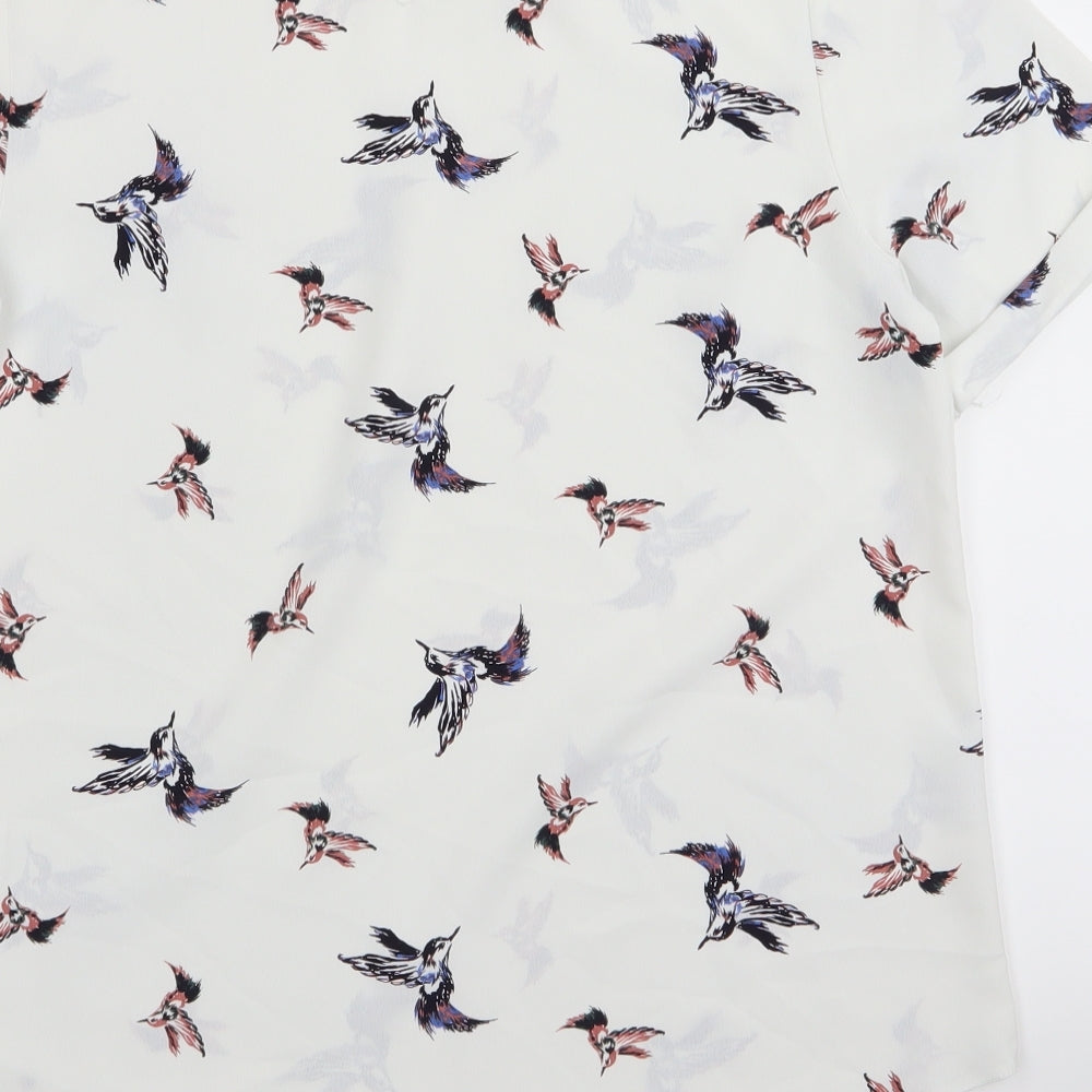 Primark Womens White Basic Blouse Size 10 - BUTTERFLIES