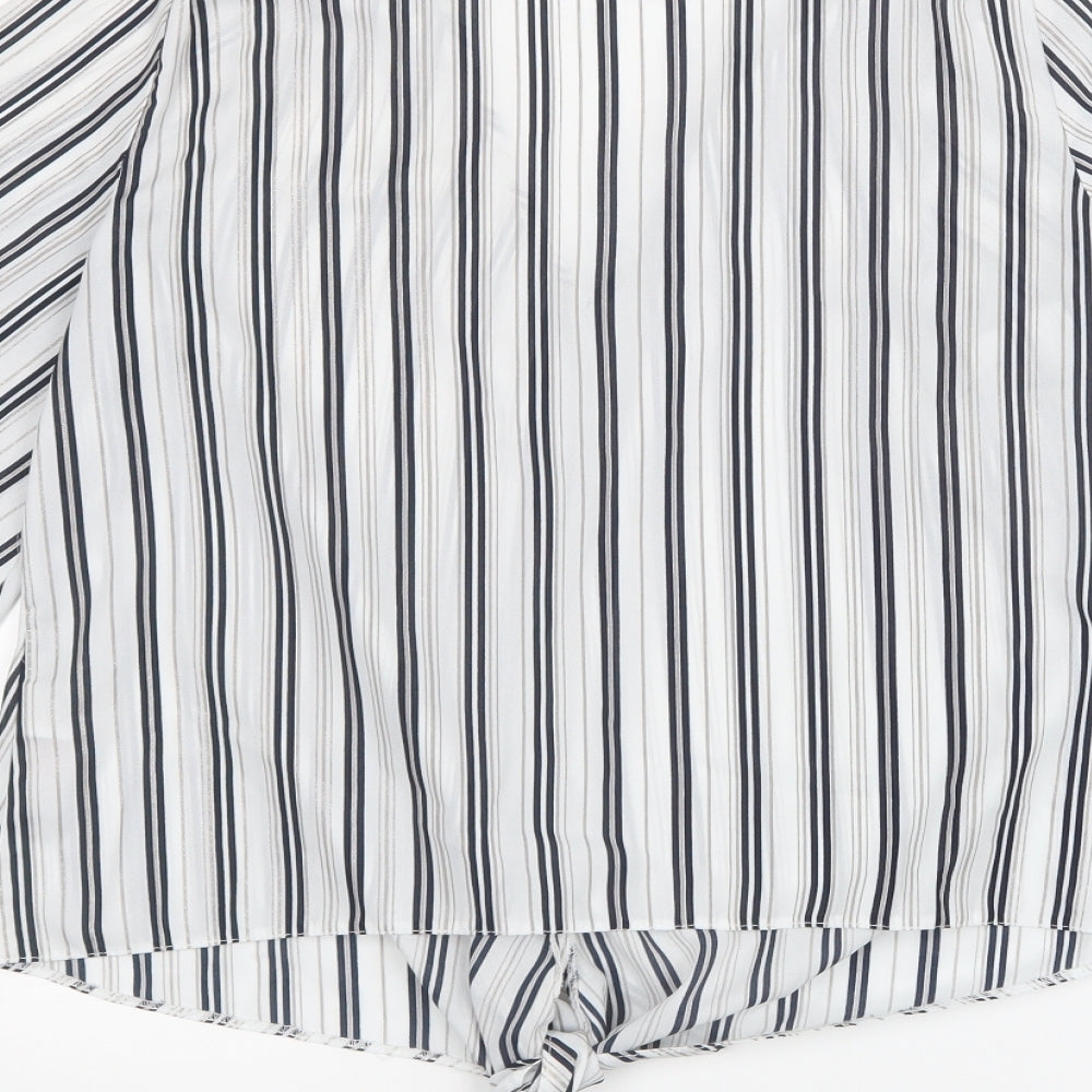 F&F Womens White Striped Basic Blouse Size 10