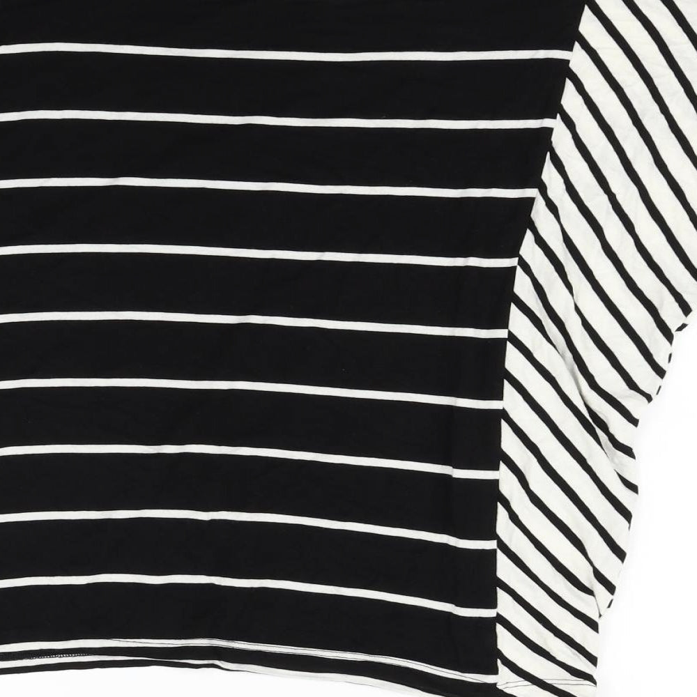 F&F Womens Black Striped Basic T-Shirt Size 8