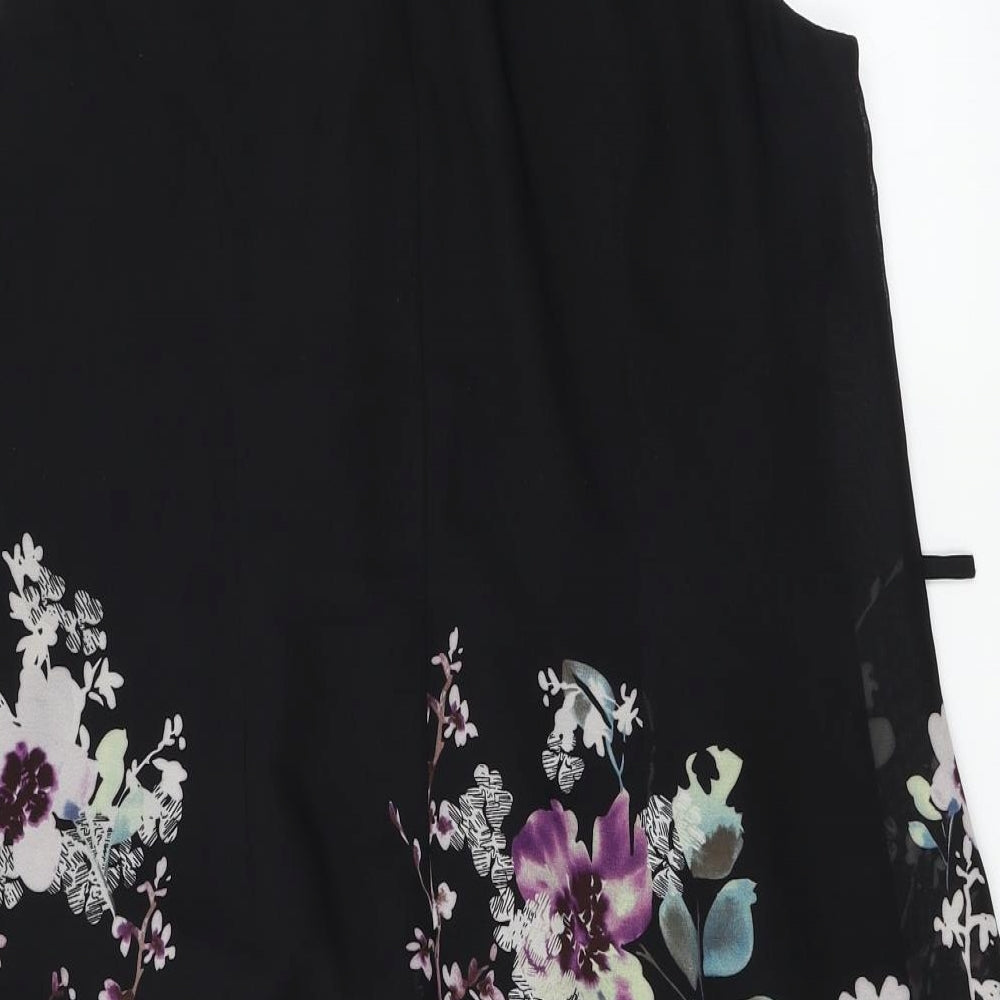 Atmosphere Womens Black Floral Basic Blouse Size 14
