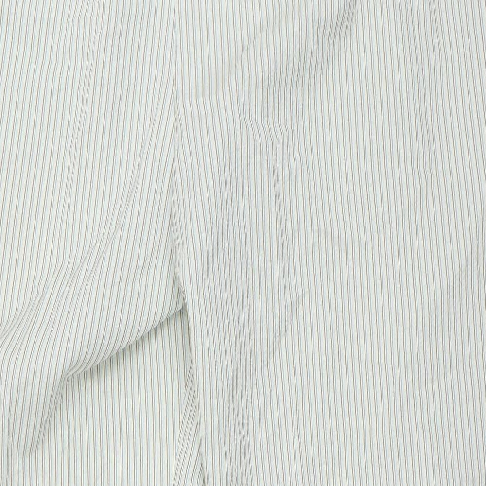 Marks and Spencer Womens Green Striped Capri Trousers Size 20 L28.5 in