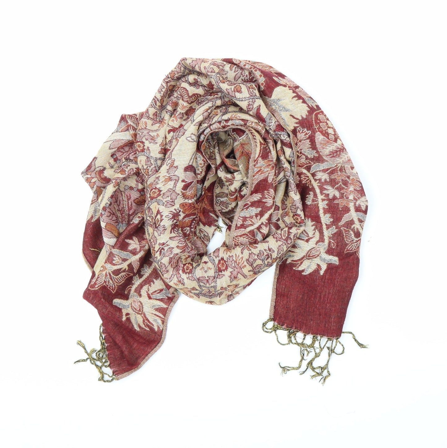 Preworn Womens Purple Floral Shawl/Wrap