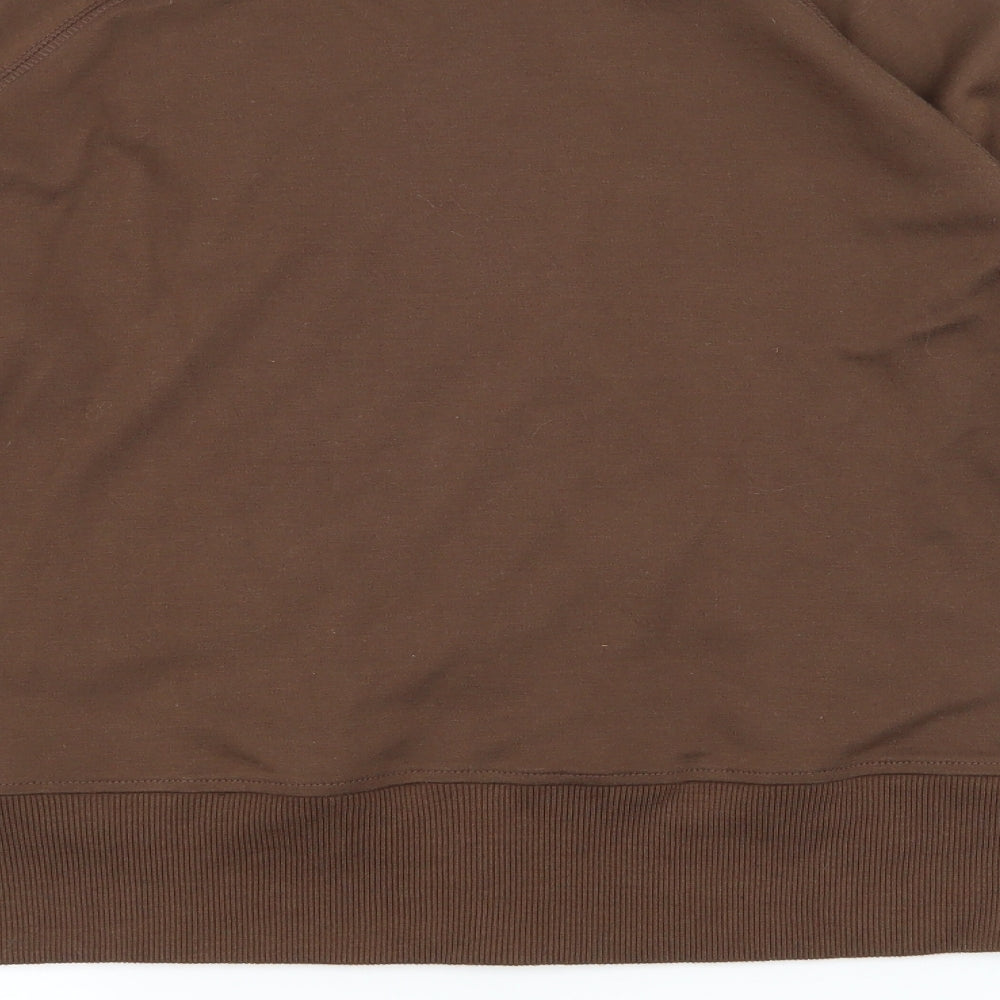 Vivod Womens Brown Jersey Full Zip Sweatshirt Size 12