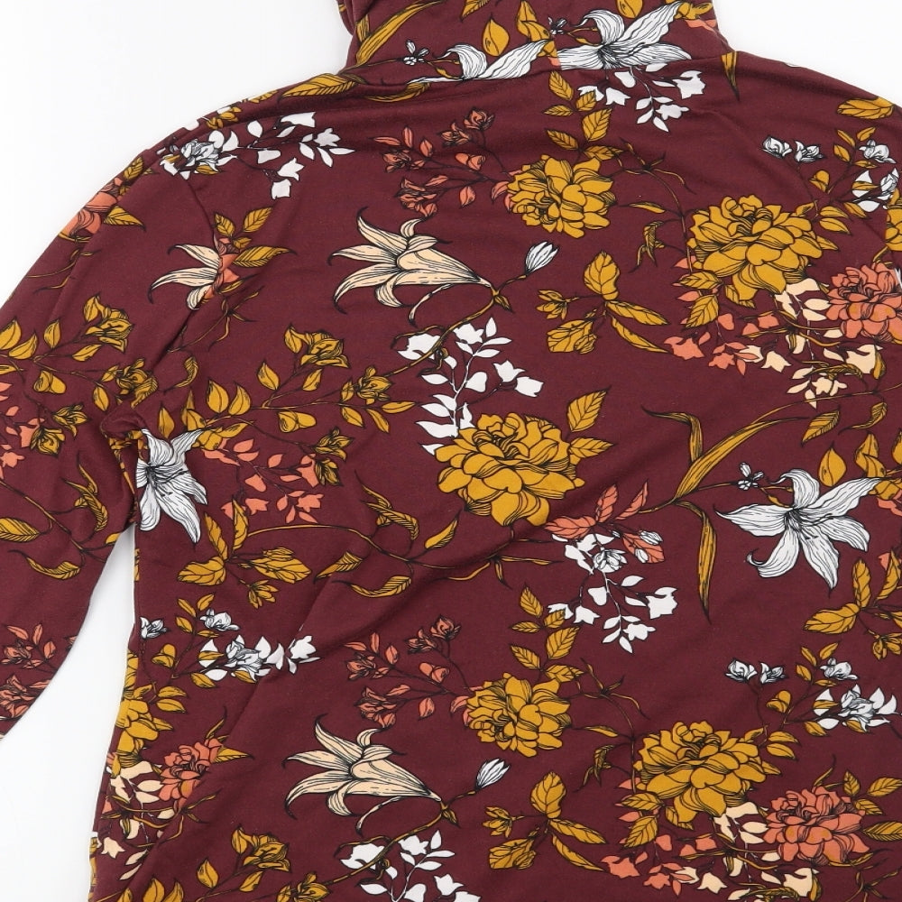 Pep & Co Womens Red Floral Pullover Sweatshirt Size 10