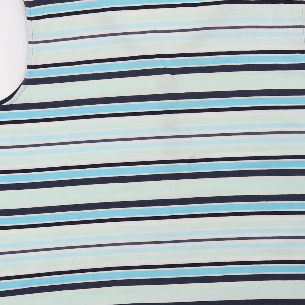 Croft & Barrow Womens Blue Striped Basic Blouse Size XL