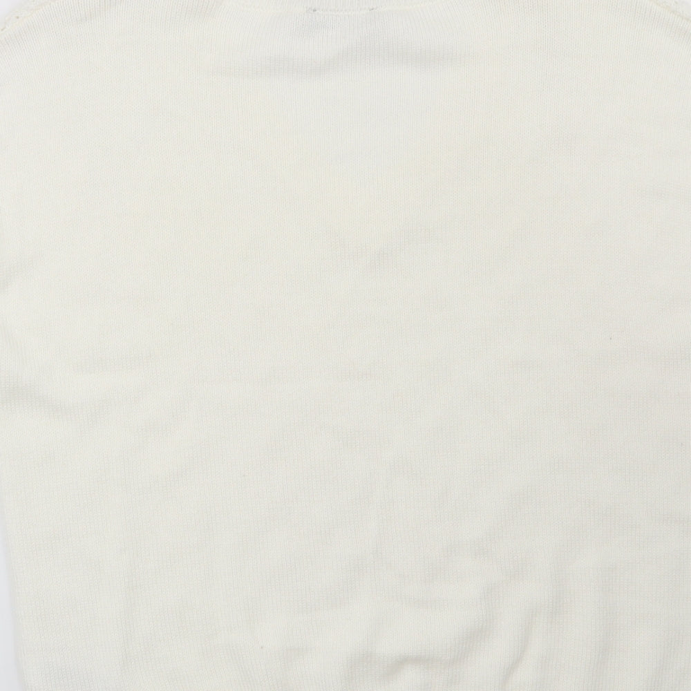 F&F Womens White Pullover Jumper Size 12