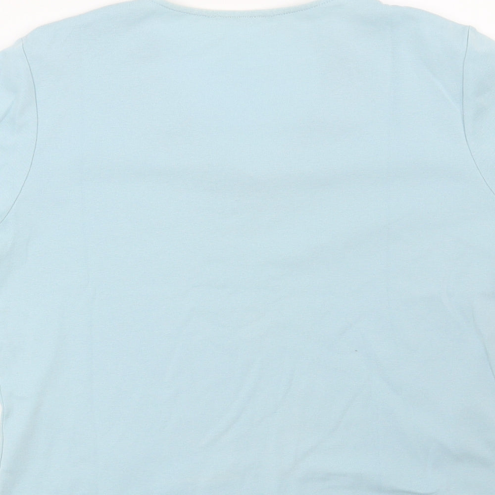 Preworn Womens Blue Basic Blouse Size 10