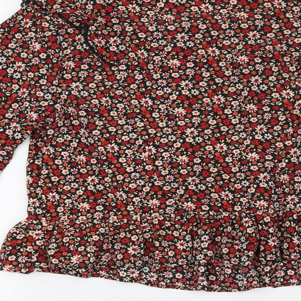 Primark Womens Black Floral Basic Blouse Size 6