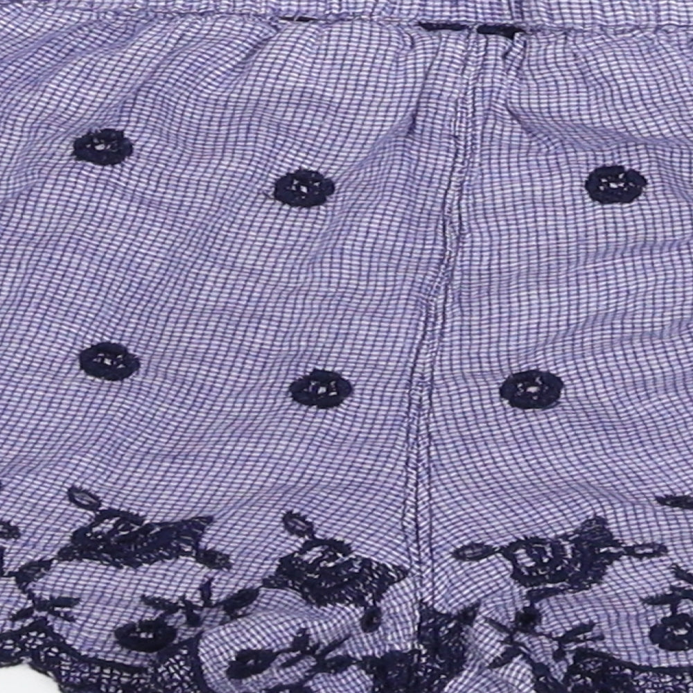 Topshop Womens Purple Check Sweat Shorts Size 8