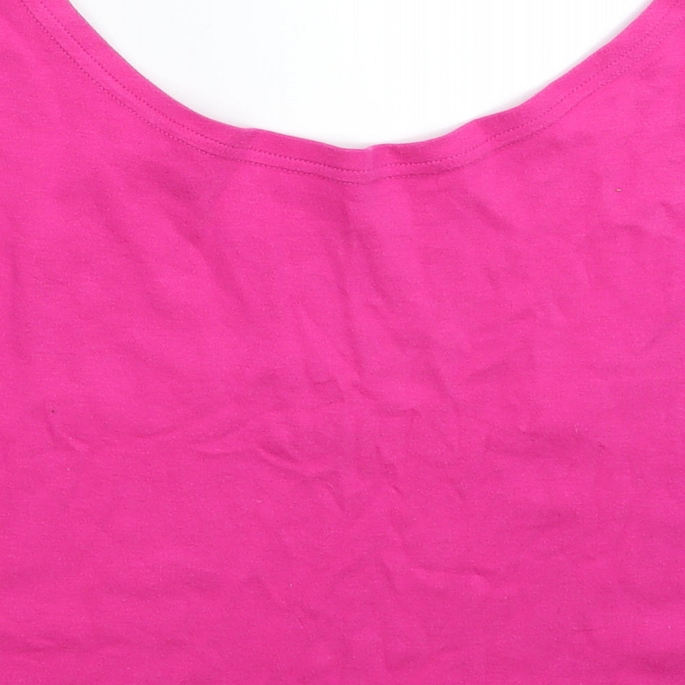 Designs Alike Womens Pink Cropped T-Shirt Size 8