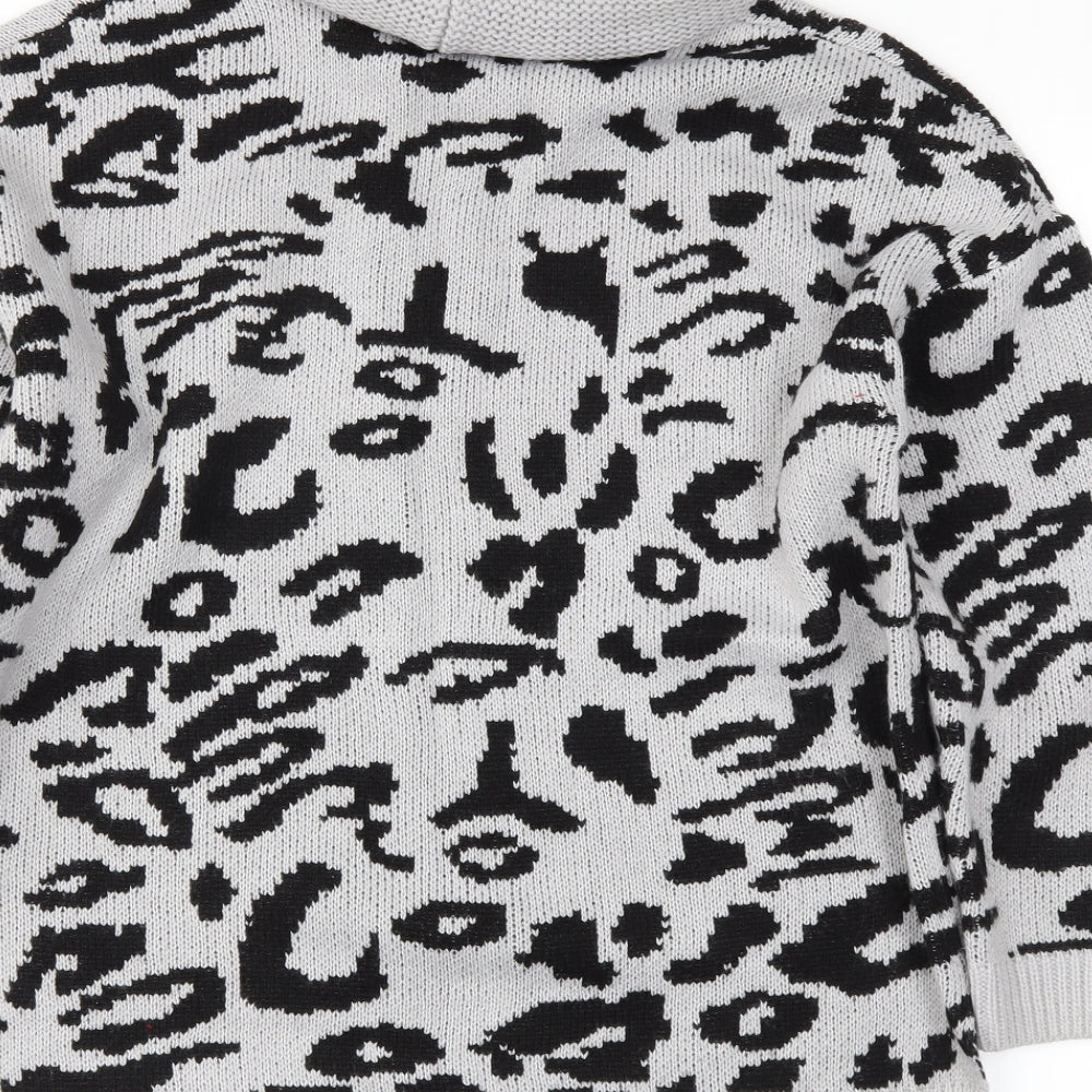 Preworn Womens Grey Animal Print Pullover Jumper Size L
