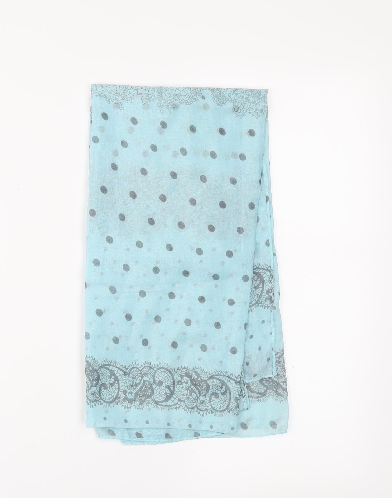 Preworn Womens Blue Polka Dot Shawl/Wrap