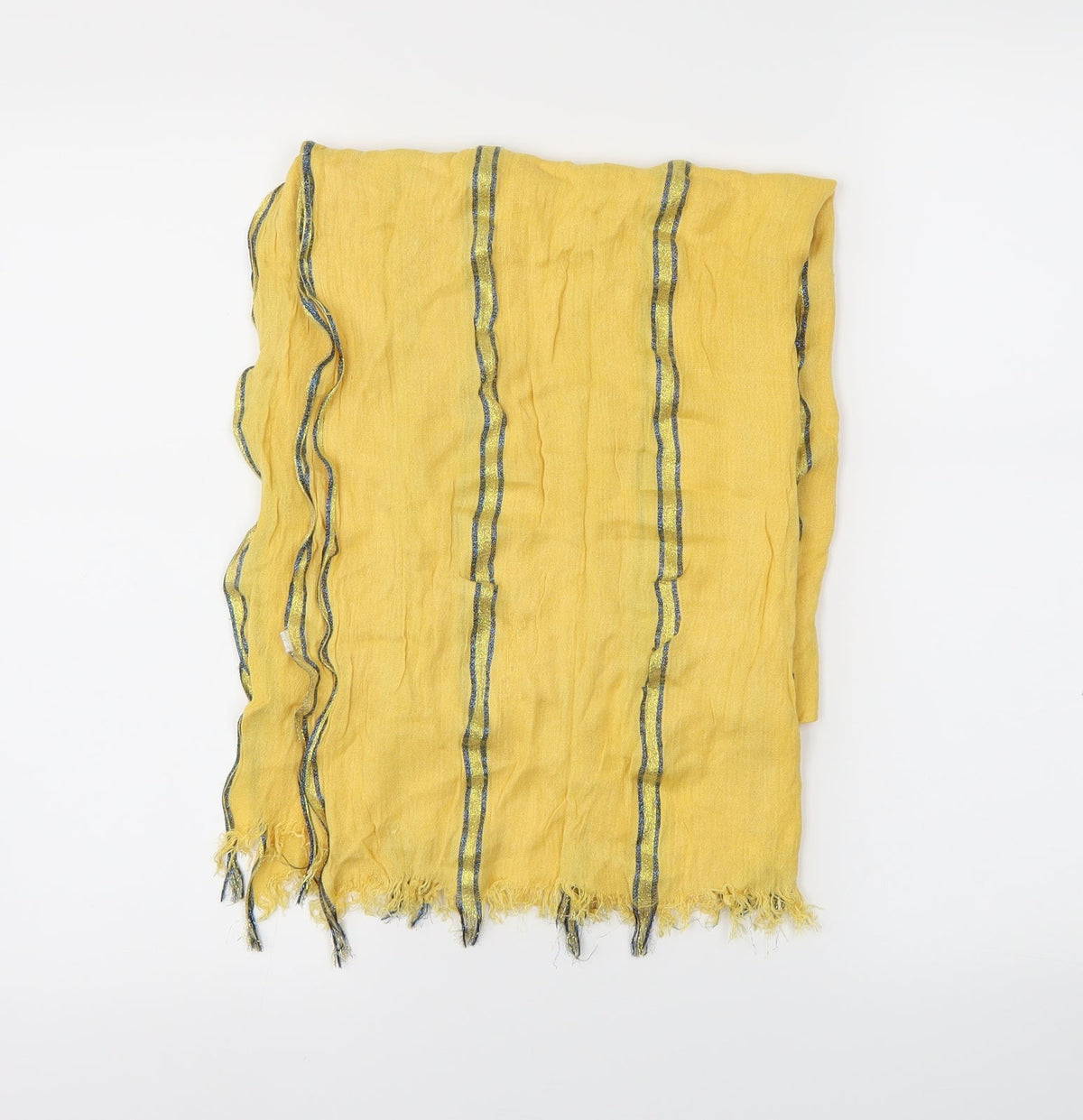 Preworn Womens Yellow Striped Shawl/Wrap