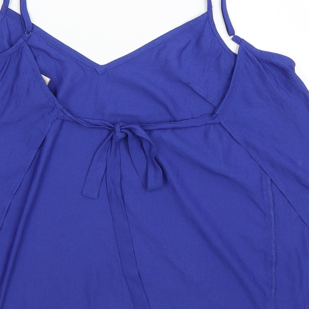 H&M Womens Blue Basic Blouse Size 4 - Open Back