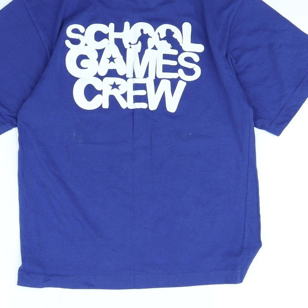 Blue Max Boys Blue Basic T-Shirt Size 9 Years - school games crew