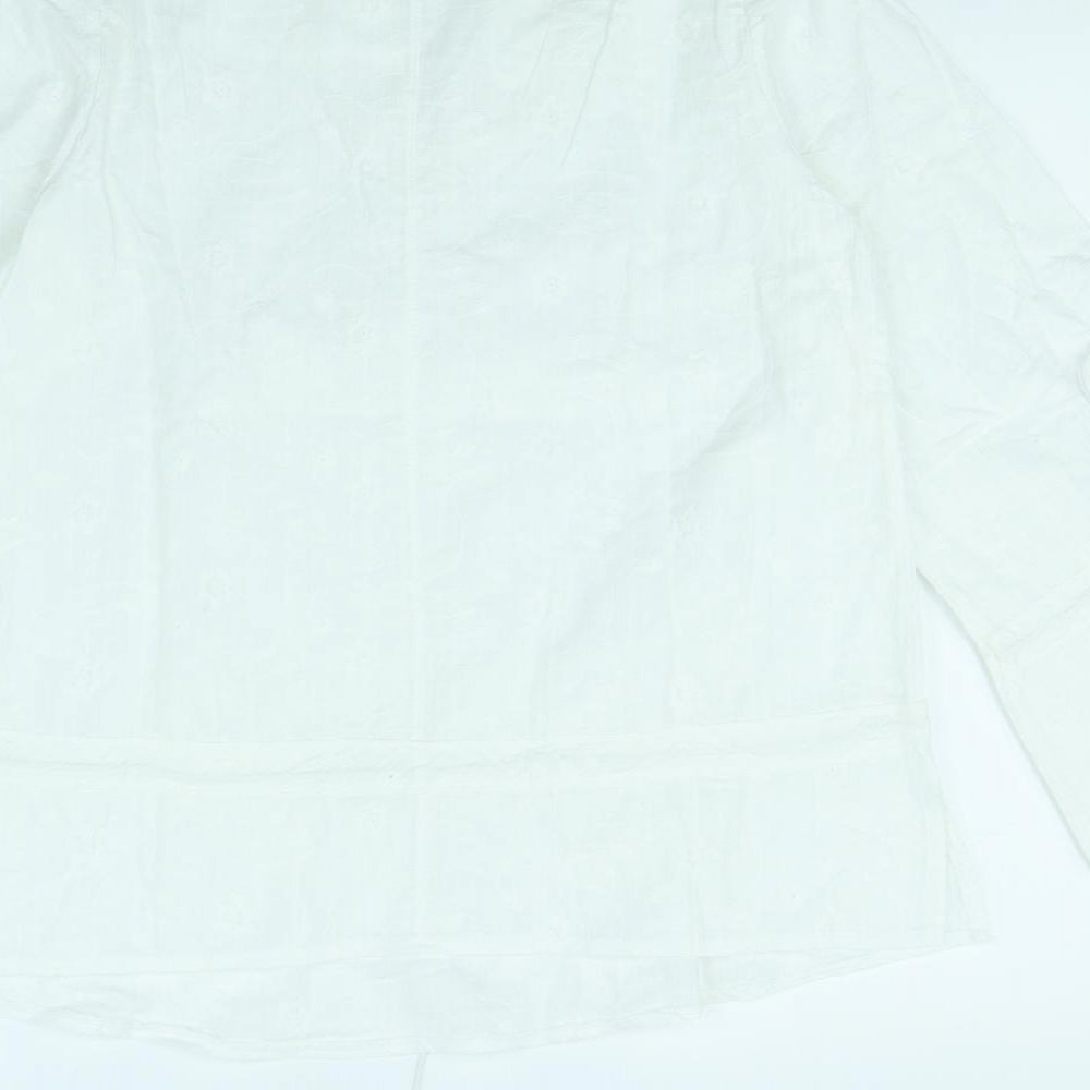 Preworn Womens White Basic Blouse Size S