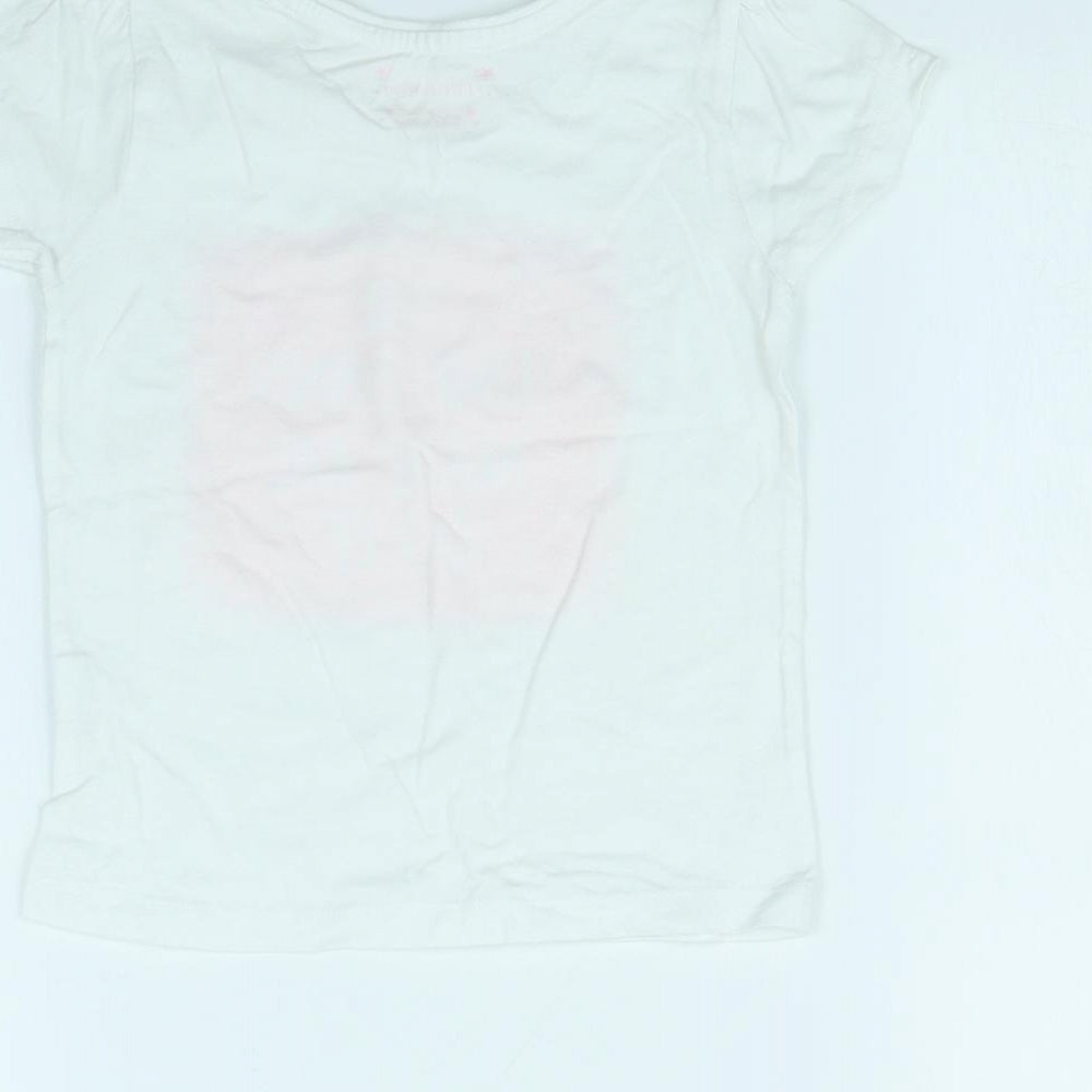Primark Girls White Basic T-Shirt Size 4 Years