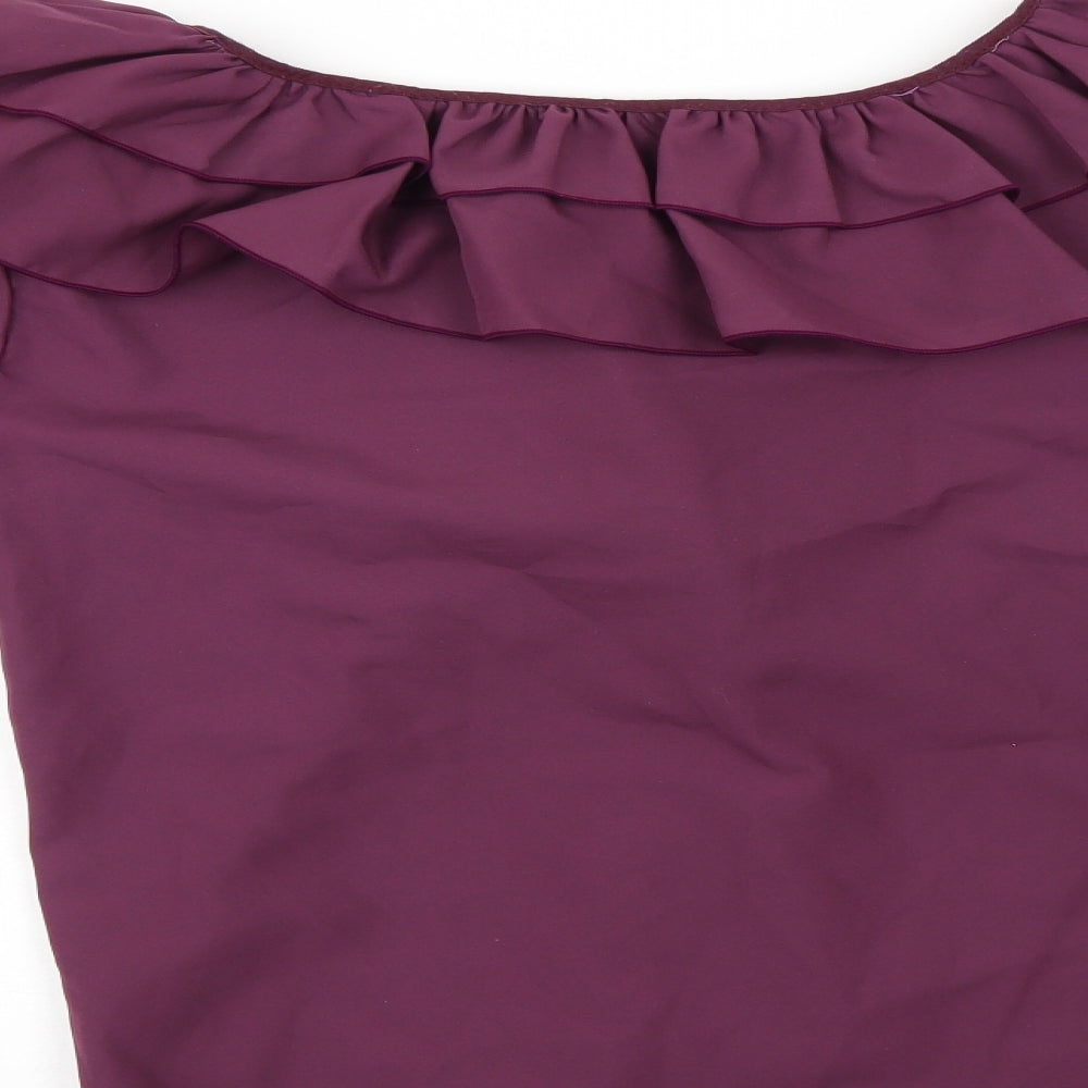 Preworn Womens Purple Basic Blouse Size 10