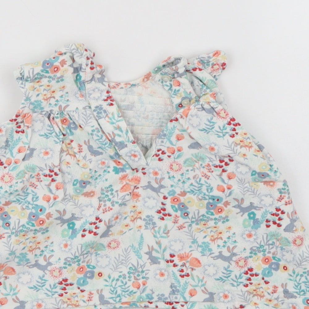 Marks & Spencer Girls Multicoloured Floral T-Shirt Dress Size 3-6 Months