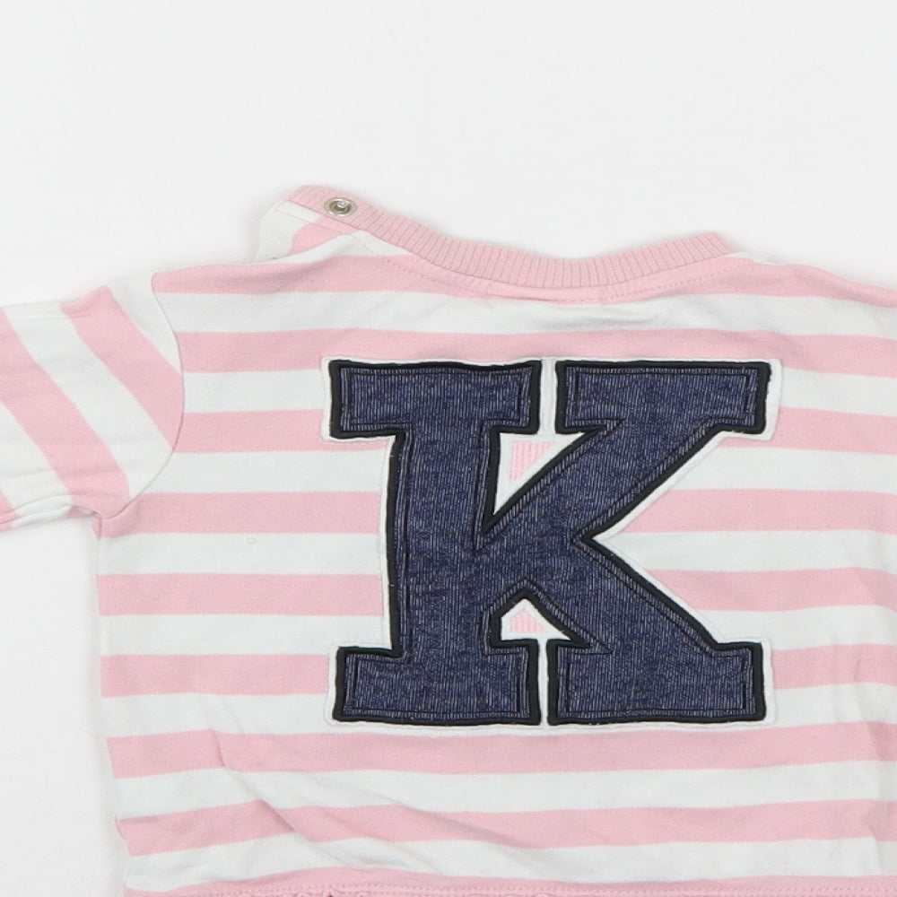 Mini Klub Girls Pink Striped Pullover Jumper Size 9-12 Months