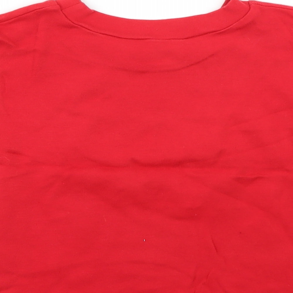 Preworn Girls Red Basic T-Shirt Size 5-6 Years
