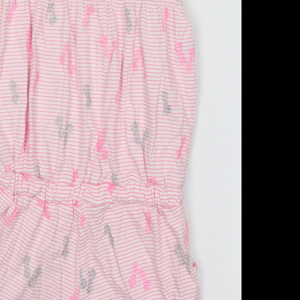 F&F Girls Pink Floral Romper One-Piece Size 4-5 Years - Pineapples