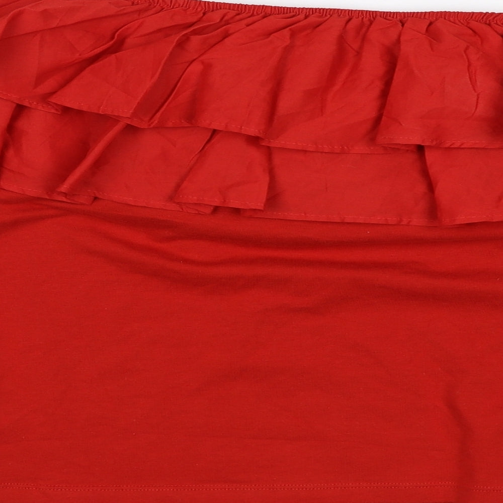 H&M Womens Red Basic Blouse Size M