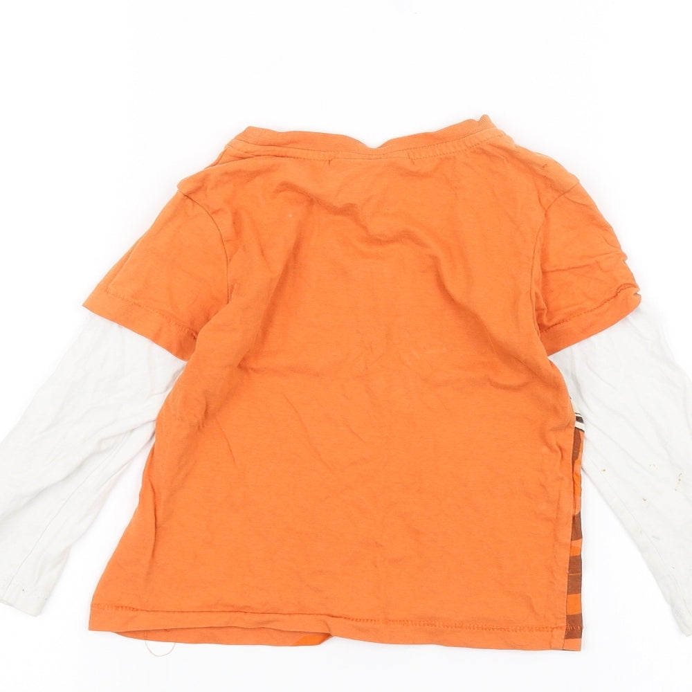Preworn Girls Orange Basic T-Shirt Size 3 Years