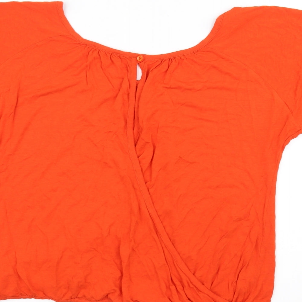 et vous Womens Orange Basic T-Shirt Size 14