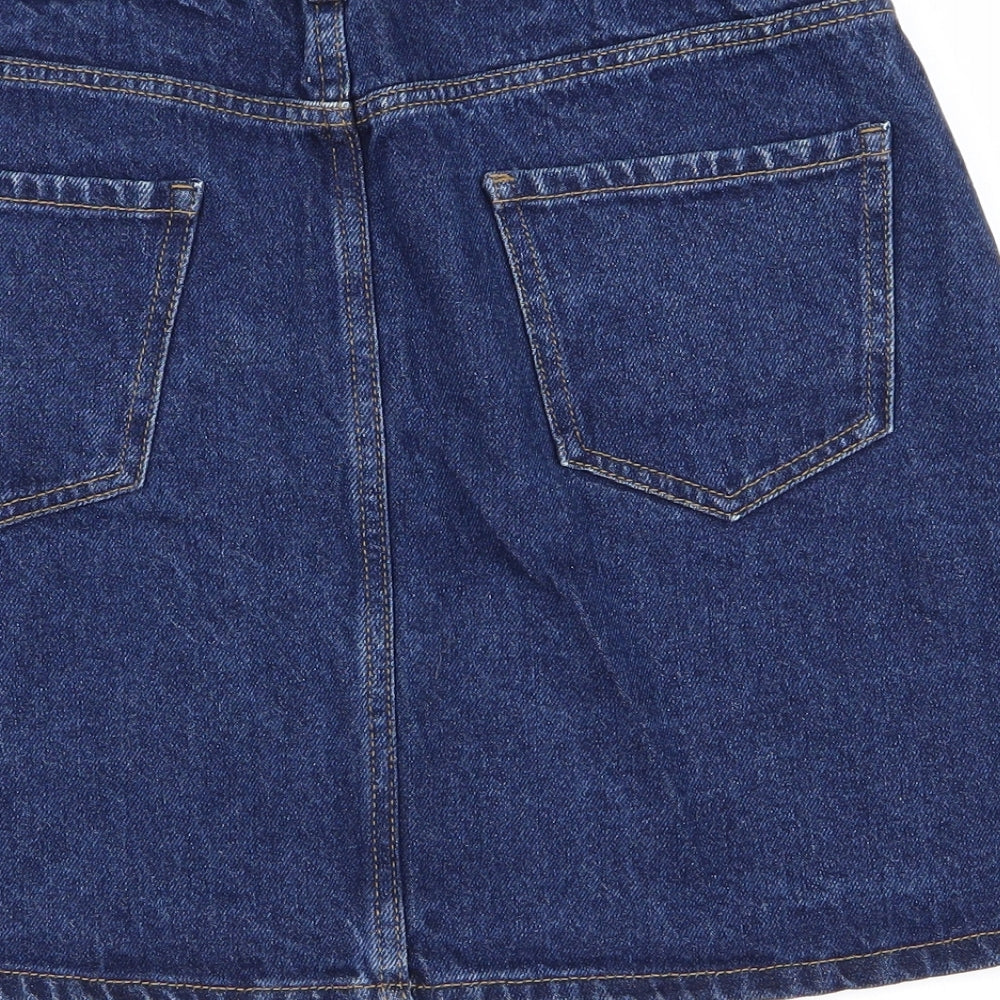 Preworn Womens Blue Denim Straight & Pencil Skirt Size 10