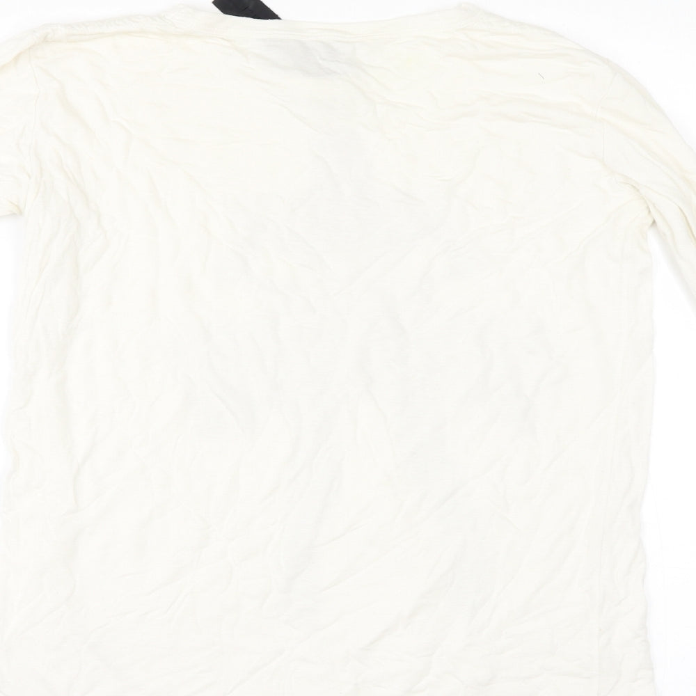 Preworn Womens Ivory Basic T-Shirt Size 6