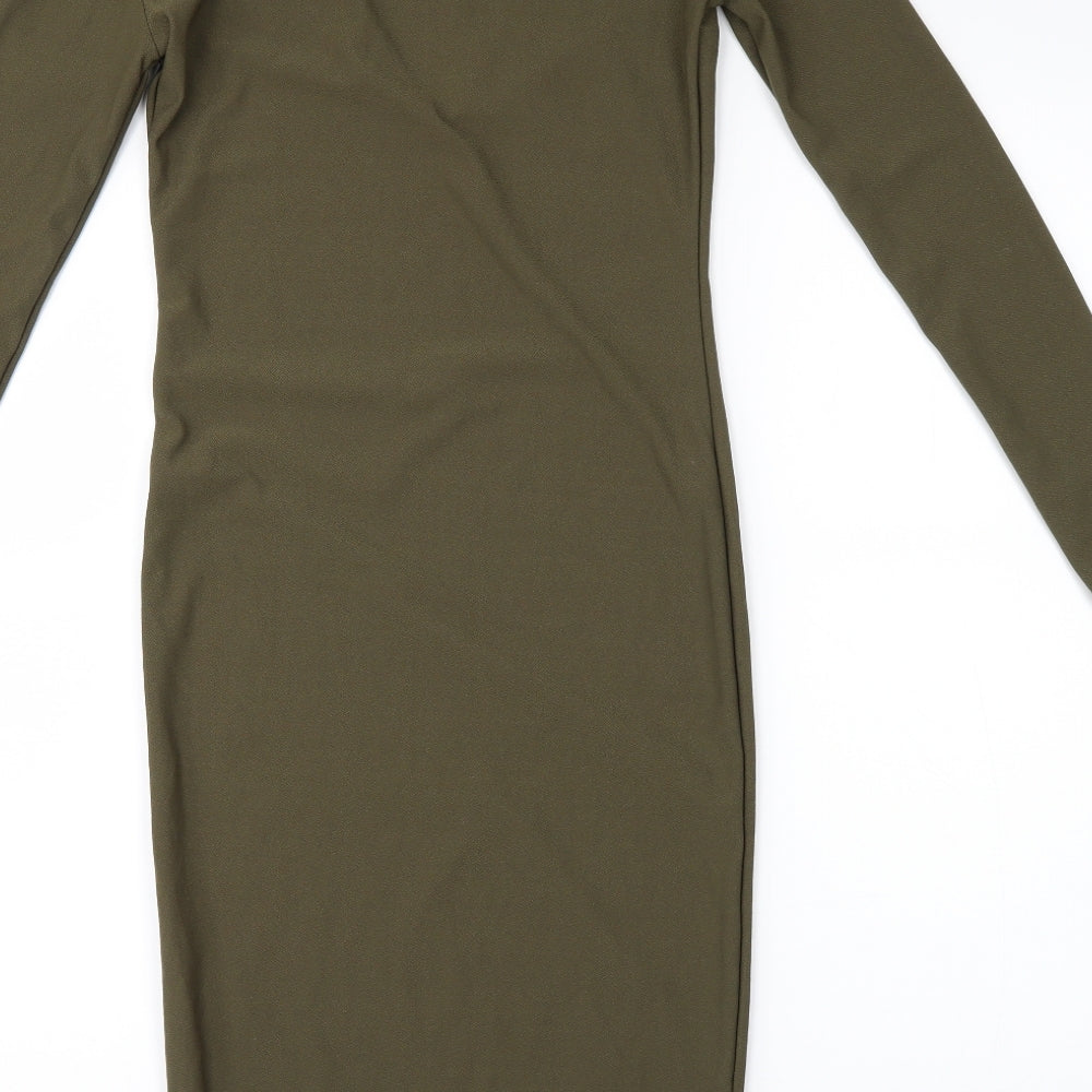 I SAW IT FIRST Womens Green Bodycon Size 6