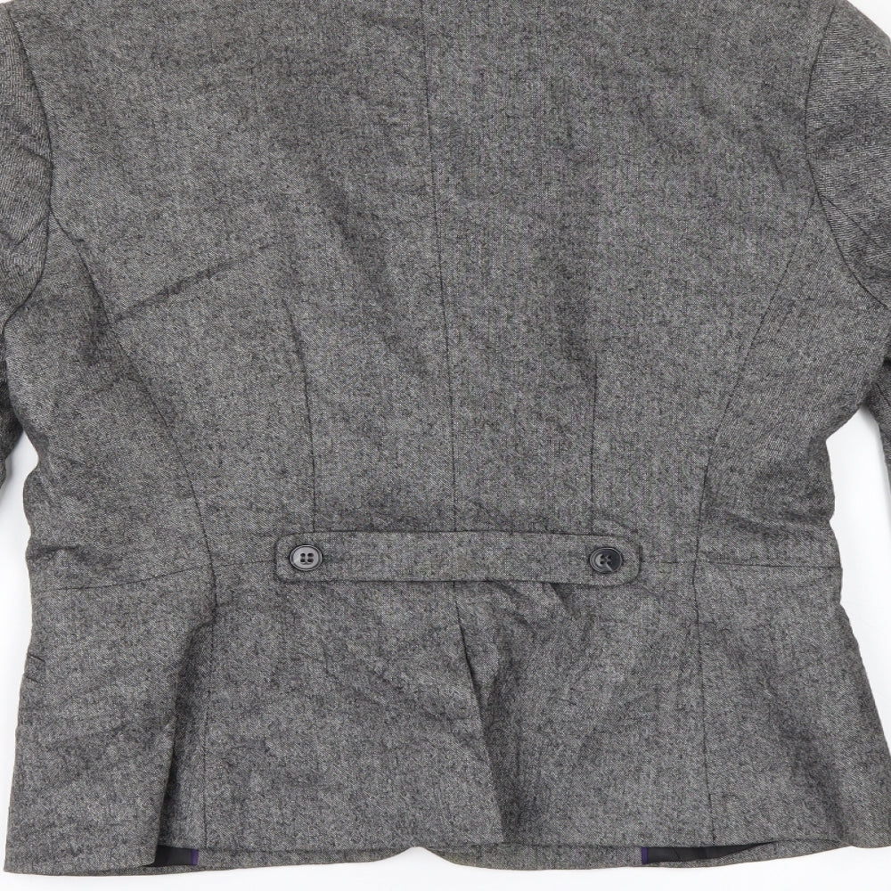 H&M Womens Grey Jacket Suit Jacket Size 10