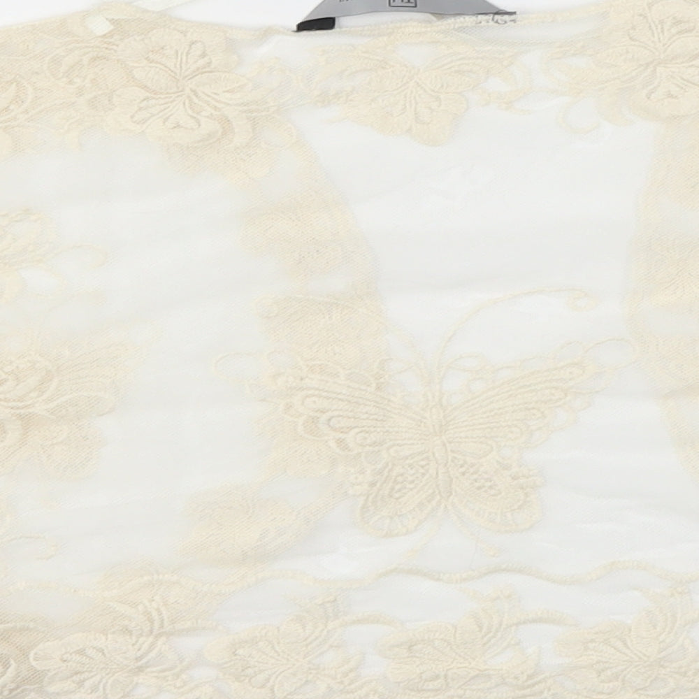 TU Womens Ivory Floral Cardigan Jumper Size M