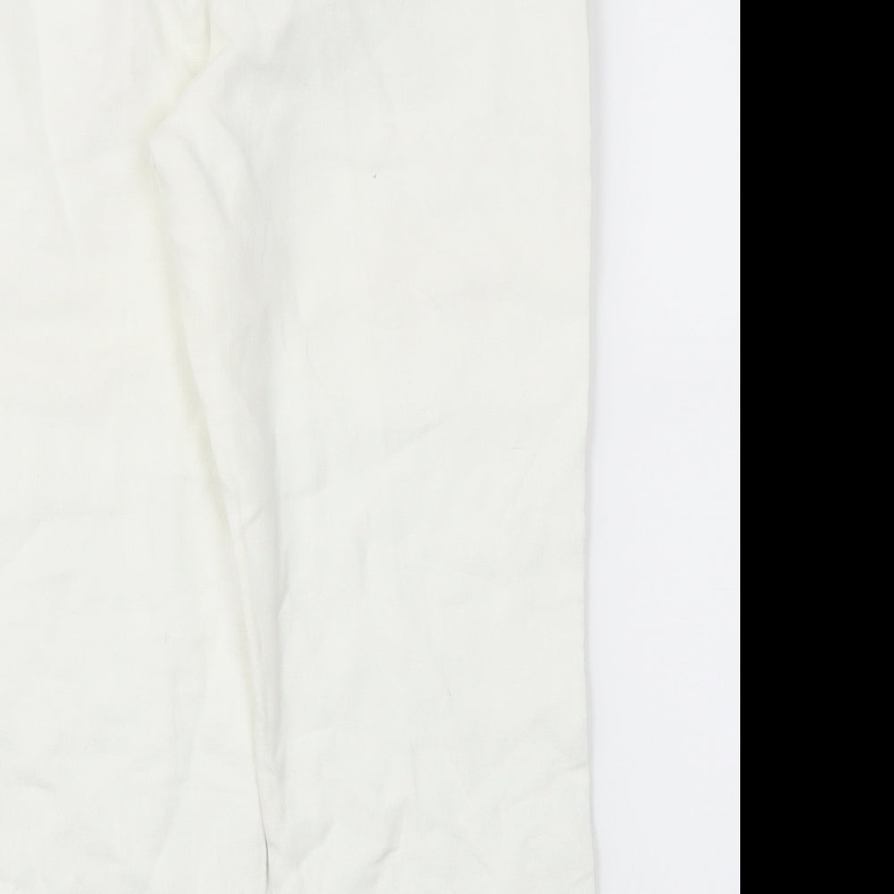 Next Womens White Trousers Size 10 L23 in