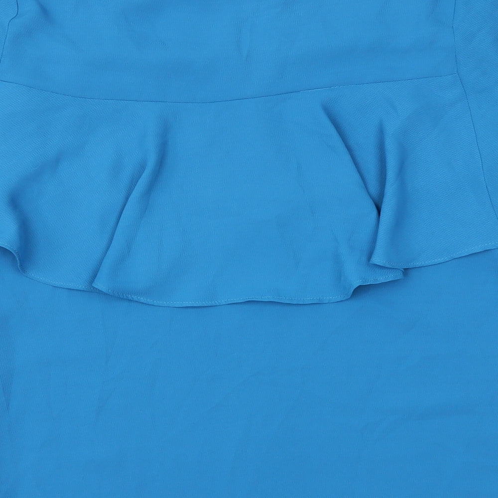TU Womens Blue Basic Blouse Size 10