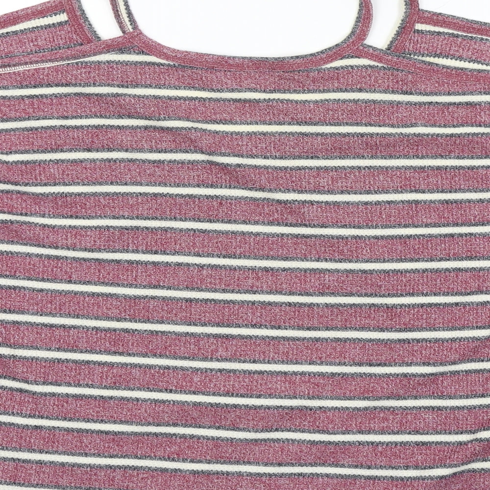 Cooperative Womens Pink Striped Pullover Jumper Size M