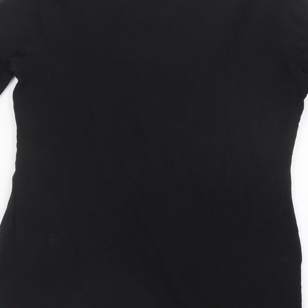 Warehouse Womens Black Basic T-Shirt Size 14