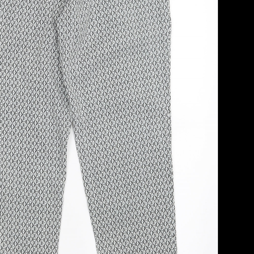 H&M Womens Black Geometric Trousers Size 8